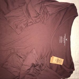 American Eagle Outfitters Ruffle Sleeve Top